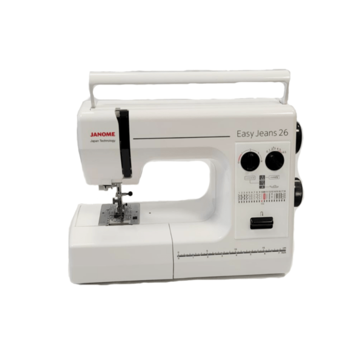 Janome - Machine à coudre - Easy Jeans 26 + Coffret 8 fils OFFERT.