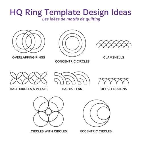 Handi Quilter Ruler - HQ Ring Templates GOLD SET (2", 3", 4", 5", 6", 7", 8", 9" et 11")