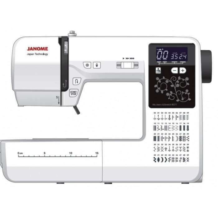 Janome - Machine à coudre - Jeans & Stretch 9077 + Coffret 8 fils OFFERT