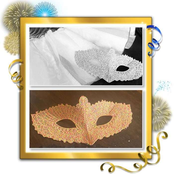 Motif de broderie loup carnaval - Technique FSL