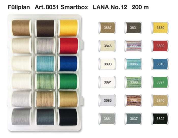 Coffret fils Madeira - Lana N°12 - 18 bobines x 200m – Image 2