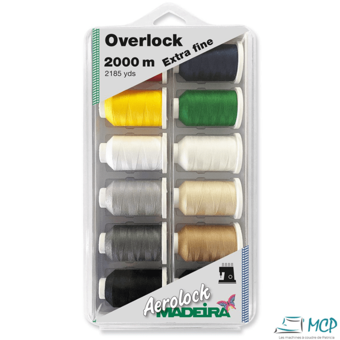 Coffret fils surjeteuse - Madeira Aerolock extra fin - 12 bobines