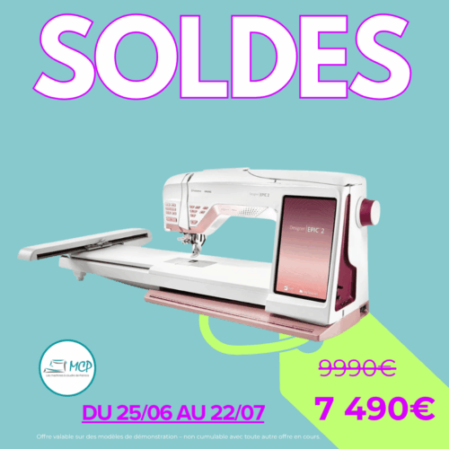 Points de couture – Des finitions haut de gamme à portée de main ✨ Les incontournables de la créativité Points expressifs 8 fils – 16 mm : Ourlets, fantaisies et effets riches 7 fils – 16 ou 14 mm : Parfaits pour piqûres décoratives, textures et finitions soignées 6 fils – 14 mm : Idéal pour donner du style à vos ourlets Coutures fantaisie & Wave Couture roulée combinée à un recouvrement (6 fils) Couture roulée avec ruban (6 fils) Point Wave et Wave Flatlock : pour des bordures décoratives uniques Ourlet roulé Wave : compatible toutes matières Recouvrement & chaînette Recouvrement 3 fils (6 ou 3 mm) : pour ourlets nets sur tissus élastiques 3 points de recouvrement 6 mm : pour effets décoratifs Point chaînette double : solide et esthétique Surjets & sécurité Couture de sécurité 5 fils (12 ou 14 mm) Surjets 4 fils : robustes pour tissus extensibles Surjets 3 fils : surfilage polyvalent Flatlock 2 et 3 fils : couture fantaisie + souplesse ⚙️ Caractéristiques techniques Système RevolutionAir™ : enfilage ultra-rapide Pied presseur haut (6 mm) Zone de travail élargie : bras plus dégagé Guide-fil avec œillet intégré Réglage du point Wave Réglage de la largeur du point et couture 🧵 Un condensé de technologie pour laisser libre cours à votre créativité textile.
