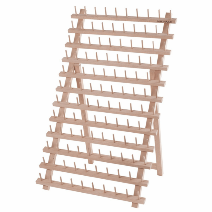 Présentoir en bois pour 120 bobines de fils